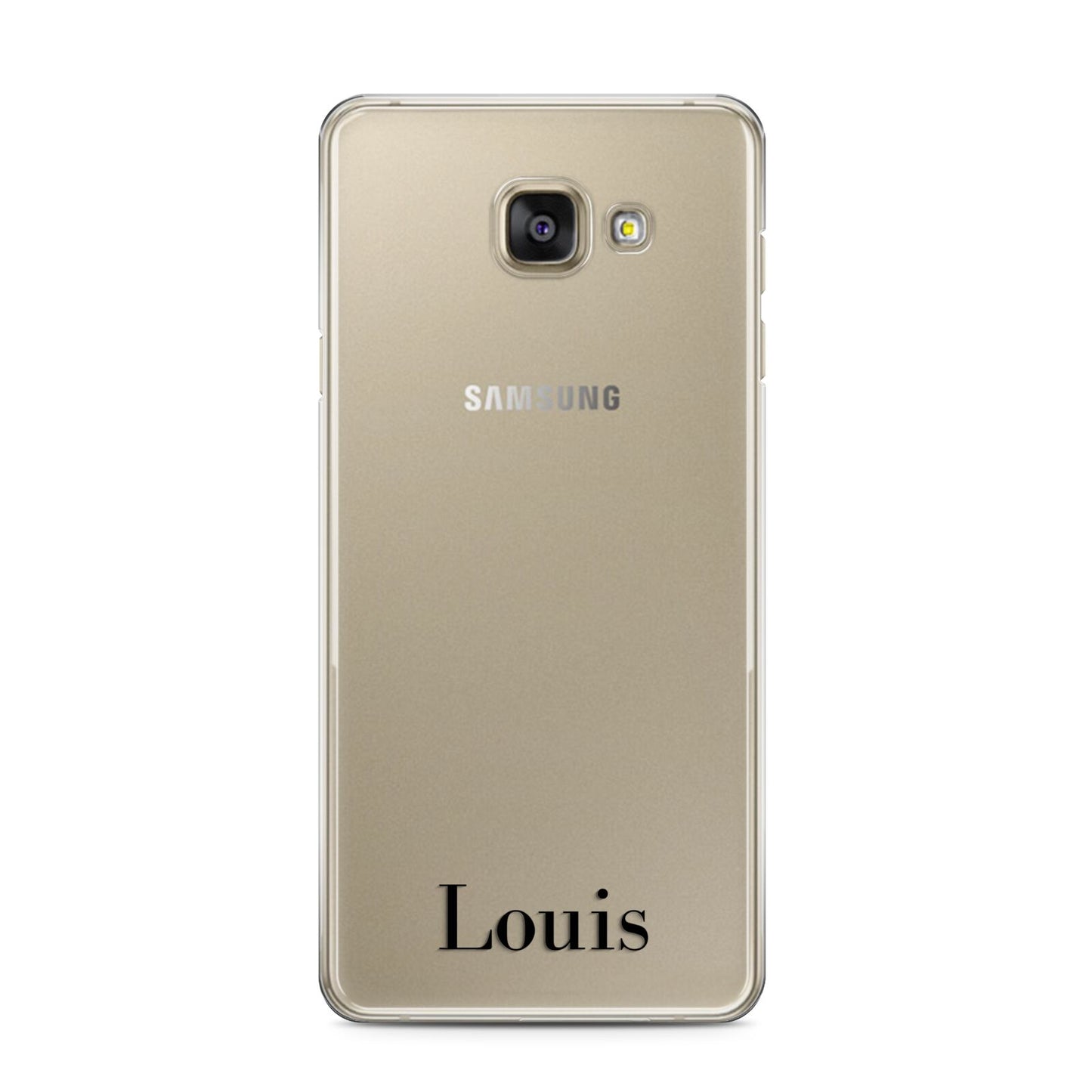 Name Samsung Galaxy A3 2016 Case on gold phone