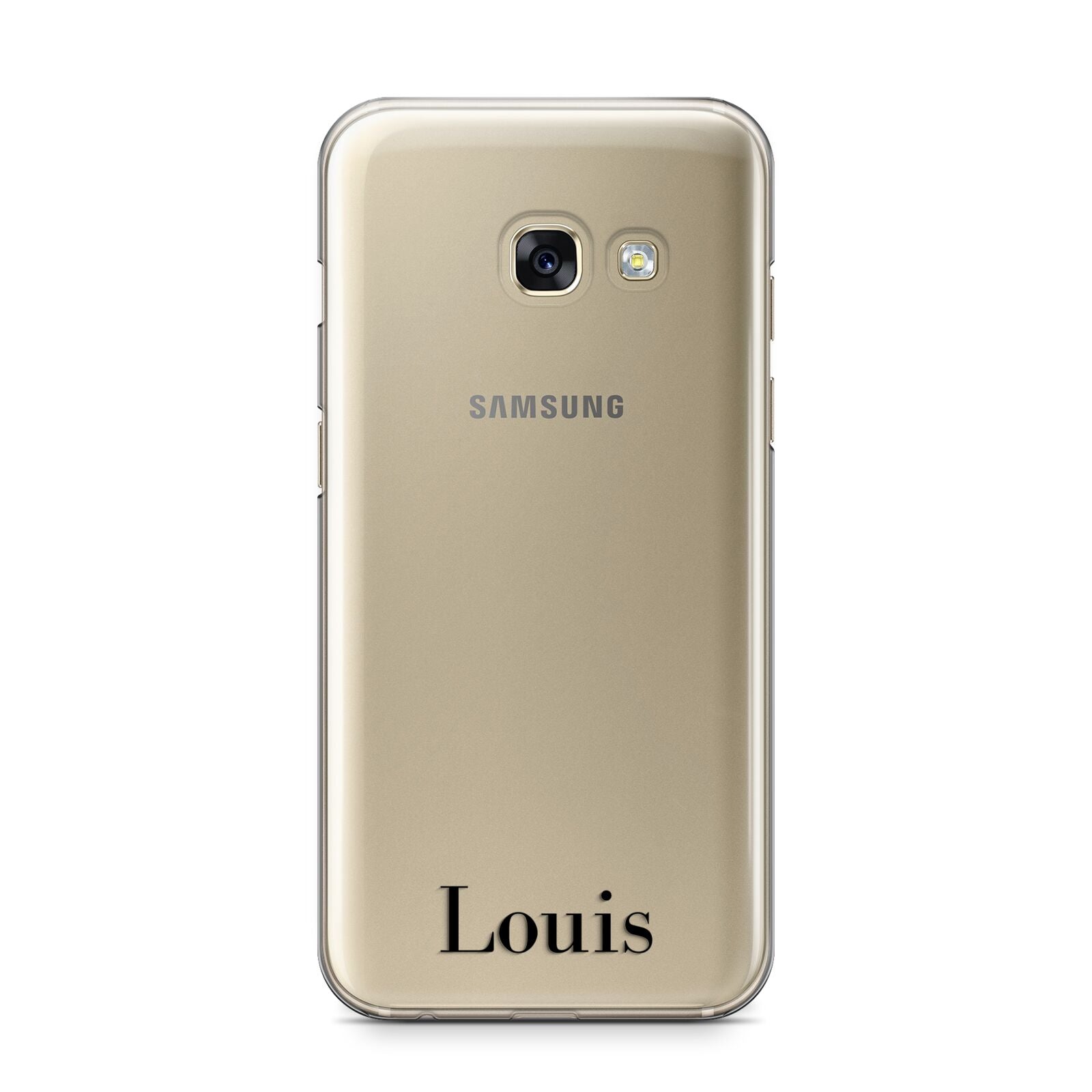 Name Samsung Galaxy A3 2017 Case on gold phone