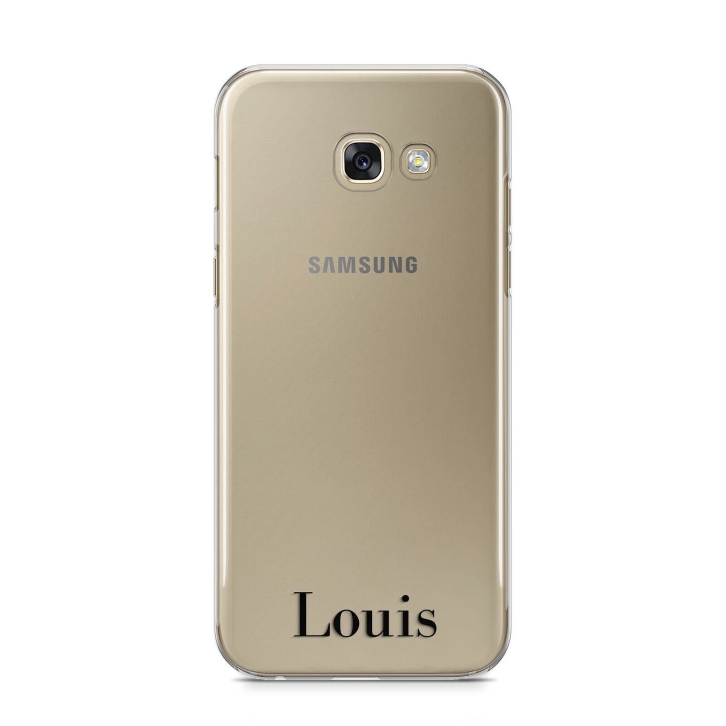 Name Samsung Galaxy A5 2017 Case on gold phone