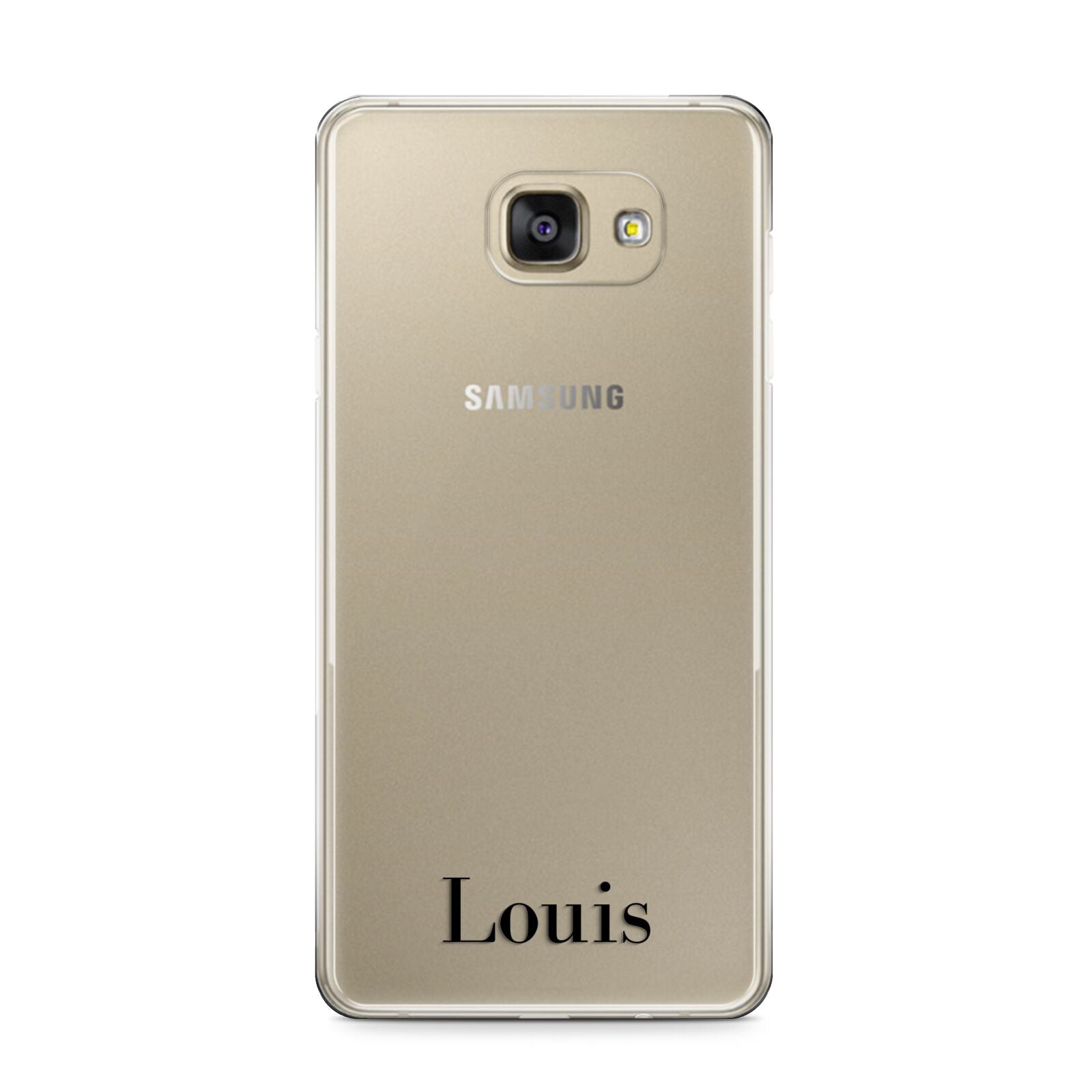 Name Samsung Galaxy A9 2016 Case on gold phone