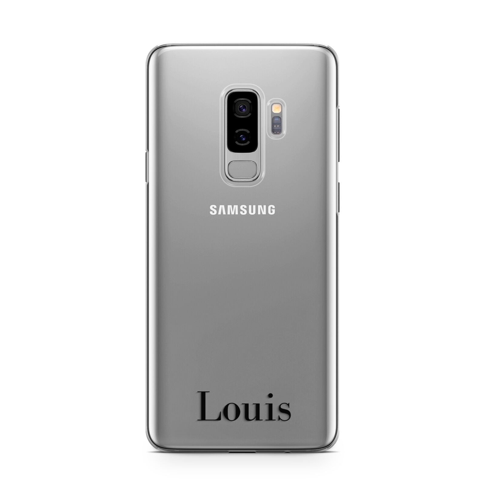 Name Samsung Galaxy S9 Plus Case on Silver phone