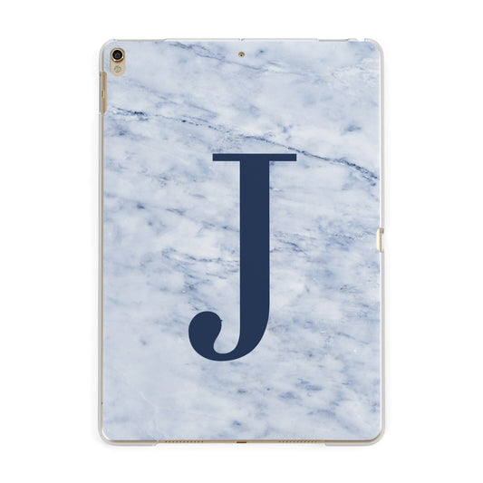 Navy Blue Single Initial Apple iPad Gold Case