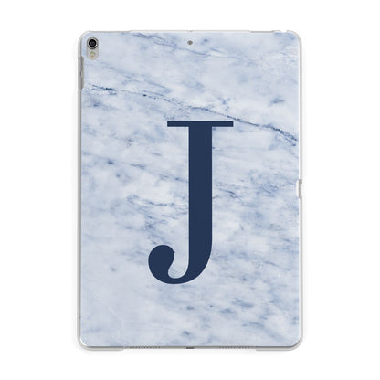 Navy Blue Single Initial Apple iPad Silver Case