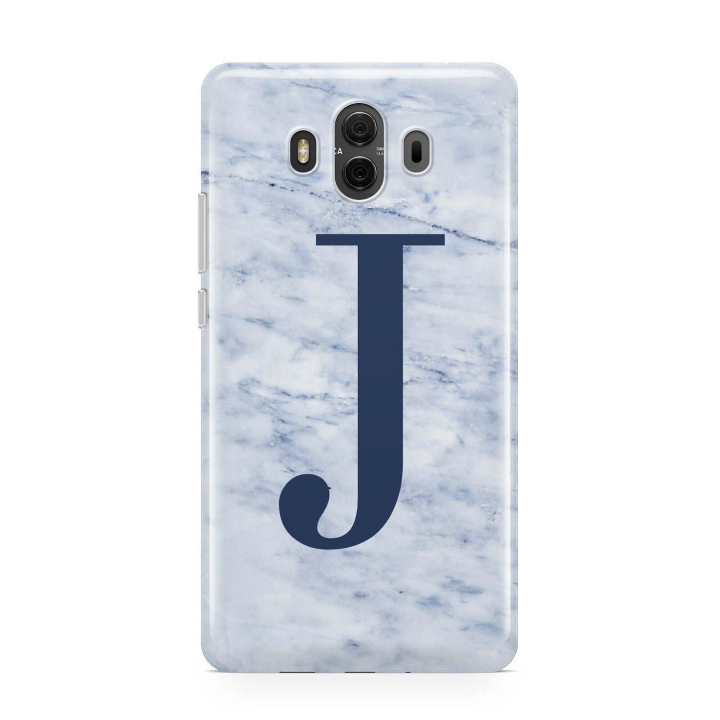 Navy Blue Single Initial Huawei Mate 10 Protective Phone Case