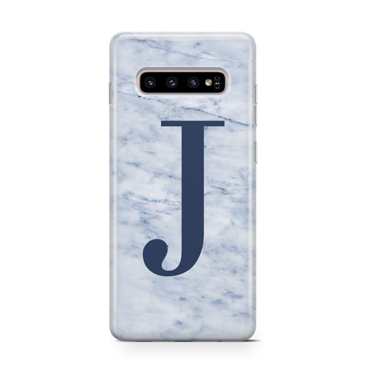 Navy Blue Single Initial Protective Samsung Galaxy Case