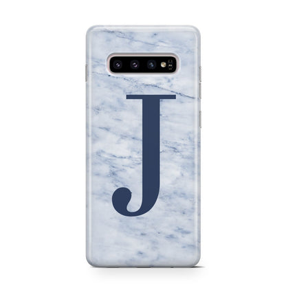 Navy Blue Single Initial Samsung Galaxy S10 Case