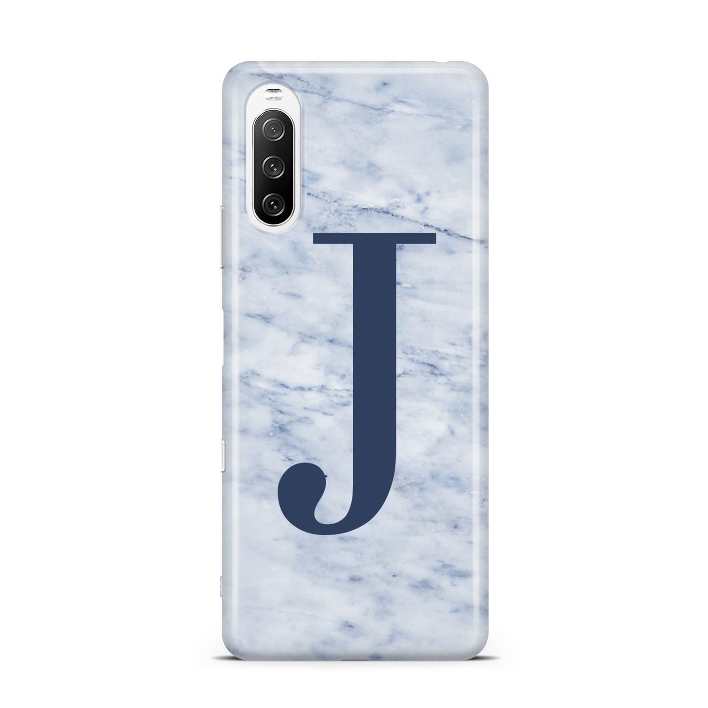 Navy Blue Single Initial Sony Xperia 10 III Case