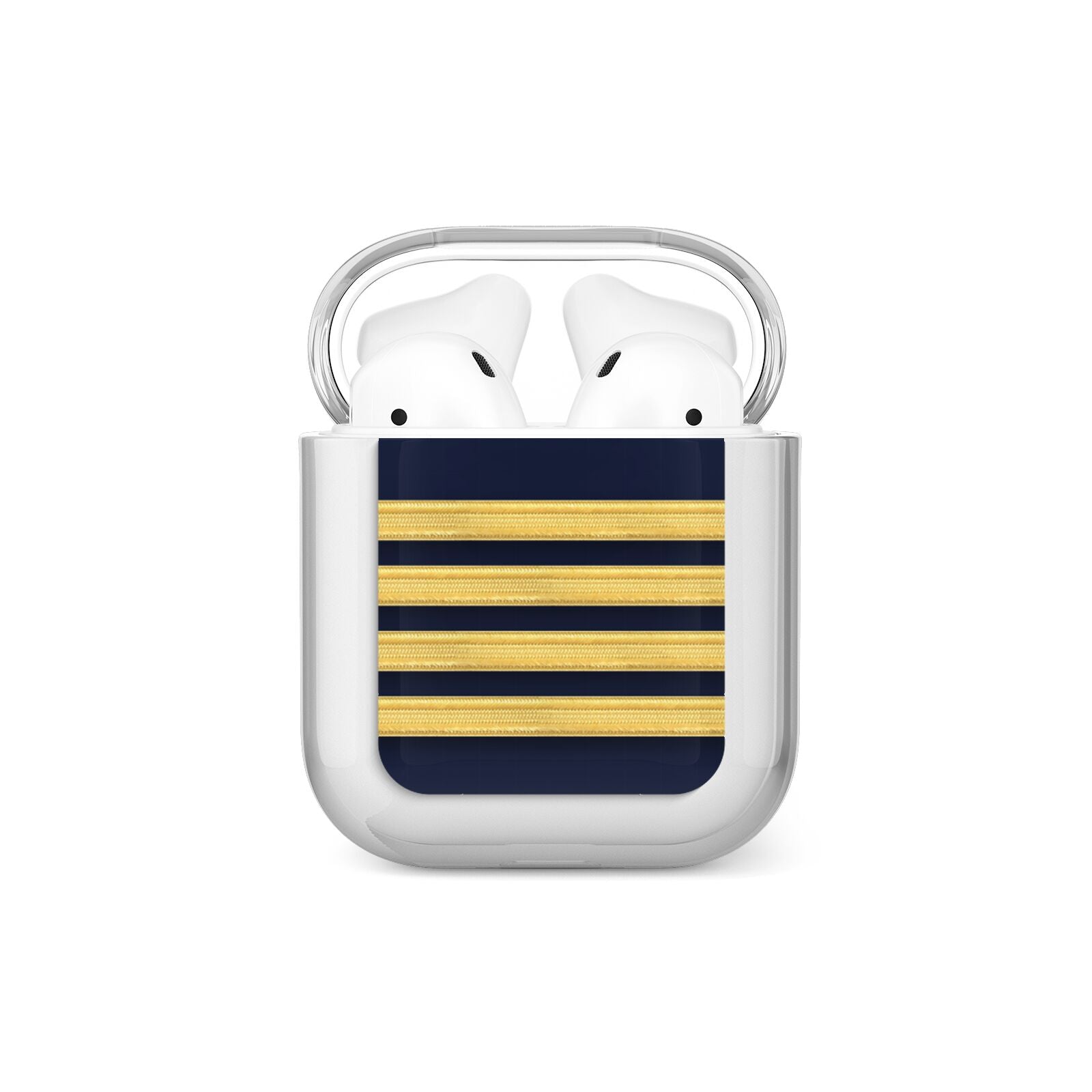 Navy and Gold Pilot Stripes AirPods Case