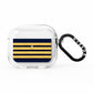 Navy and Gold Pilot Stripes AirPods Clear Case 3rd Gen