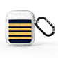 Navy and Gold Pilot Stripes AirPods Glitter Case