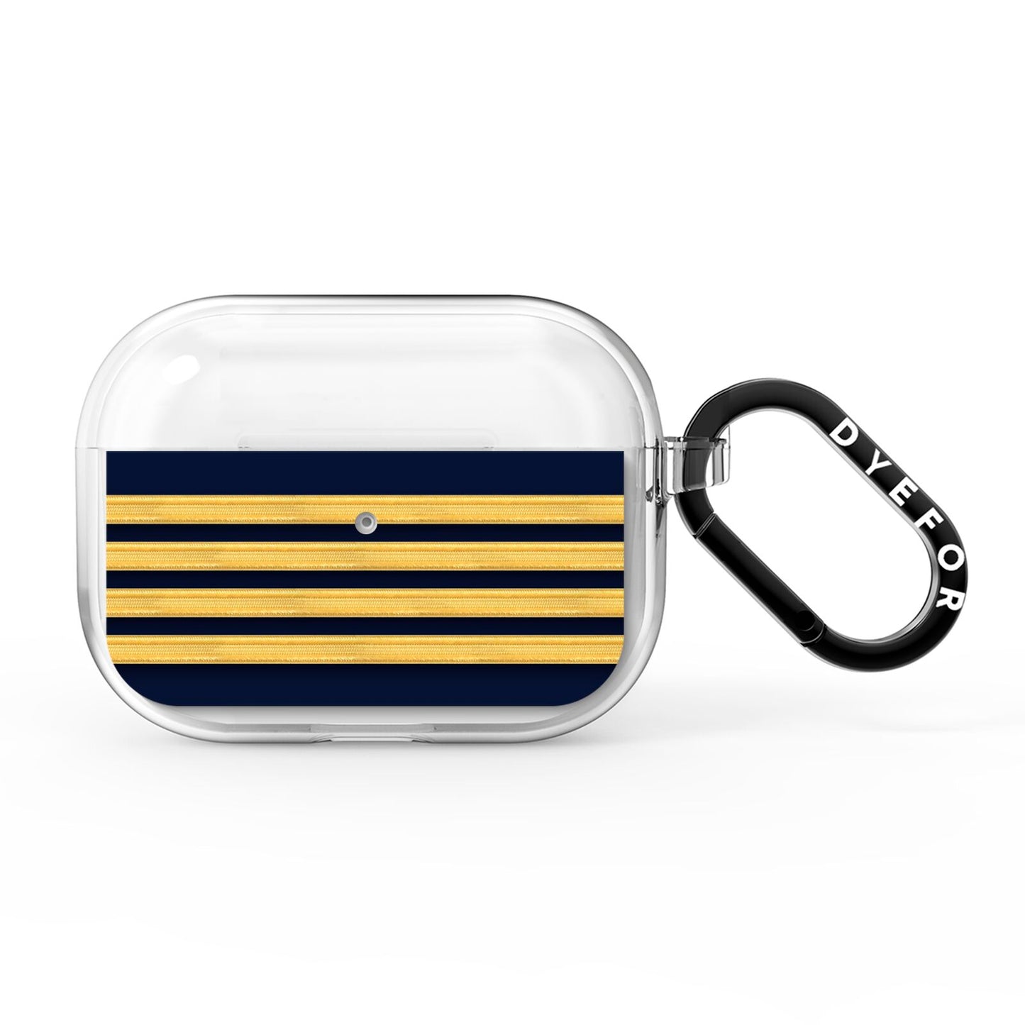 Navy and Gold Pilot Stripes AirPods Pro Clear Case