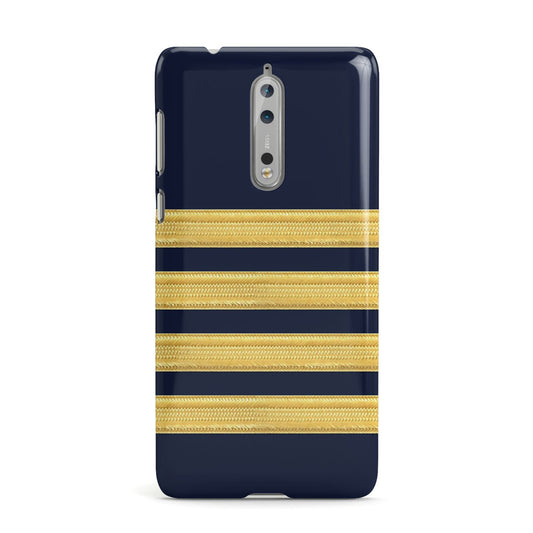 Navy and Gold Pilot Stripes Nokia Case