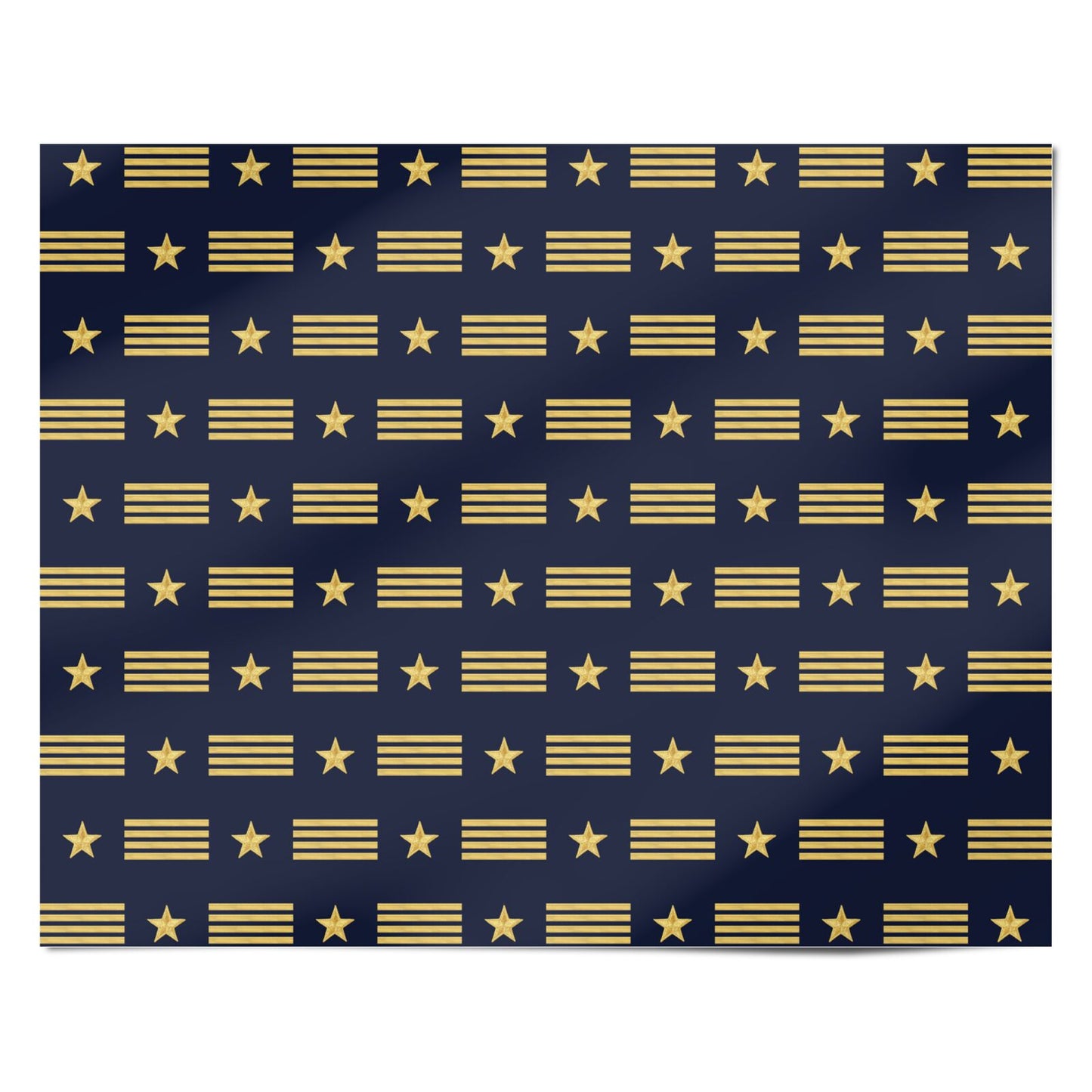 Navy and Gold Pilot Stripes Personalised Wrapping Paper Alternative