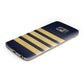 Navy and Gold Pilot Stripes Protective Samsung Galaxy Case Angled Image