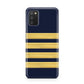 Navy and Gold Pilot Stripes Samsung A02s Case
