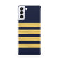 Navy and Gold Pilot Stripes Samsung S21 Plus Case
