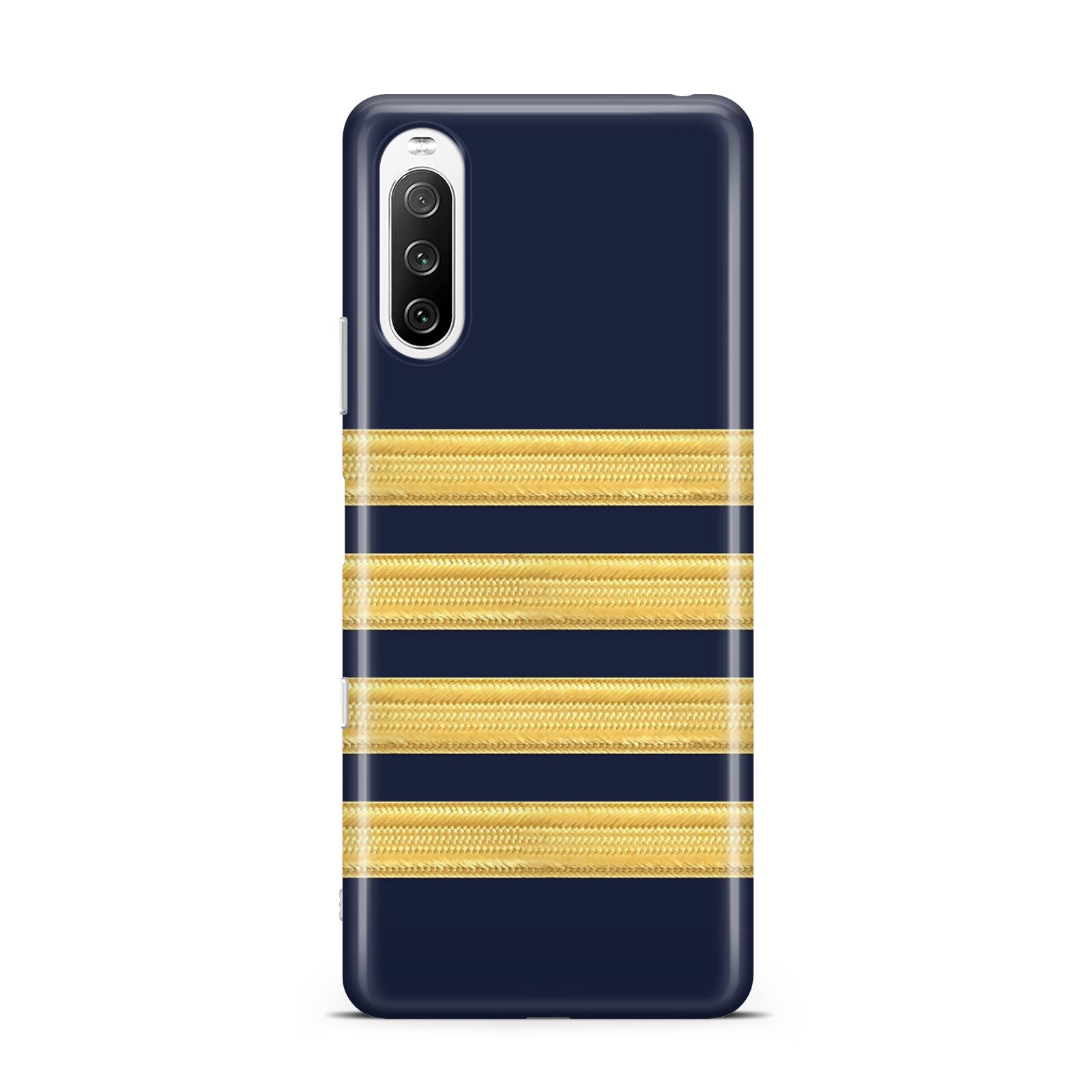 Navy and Gold Pilot Stripes Sony Xperia 10 III Case