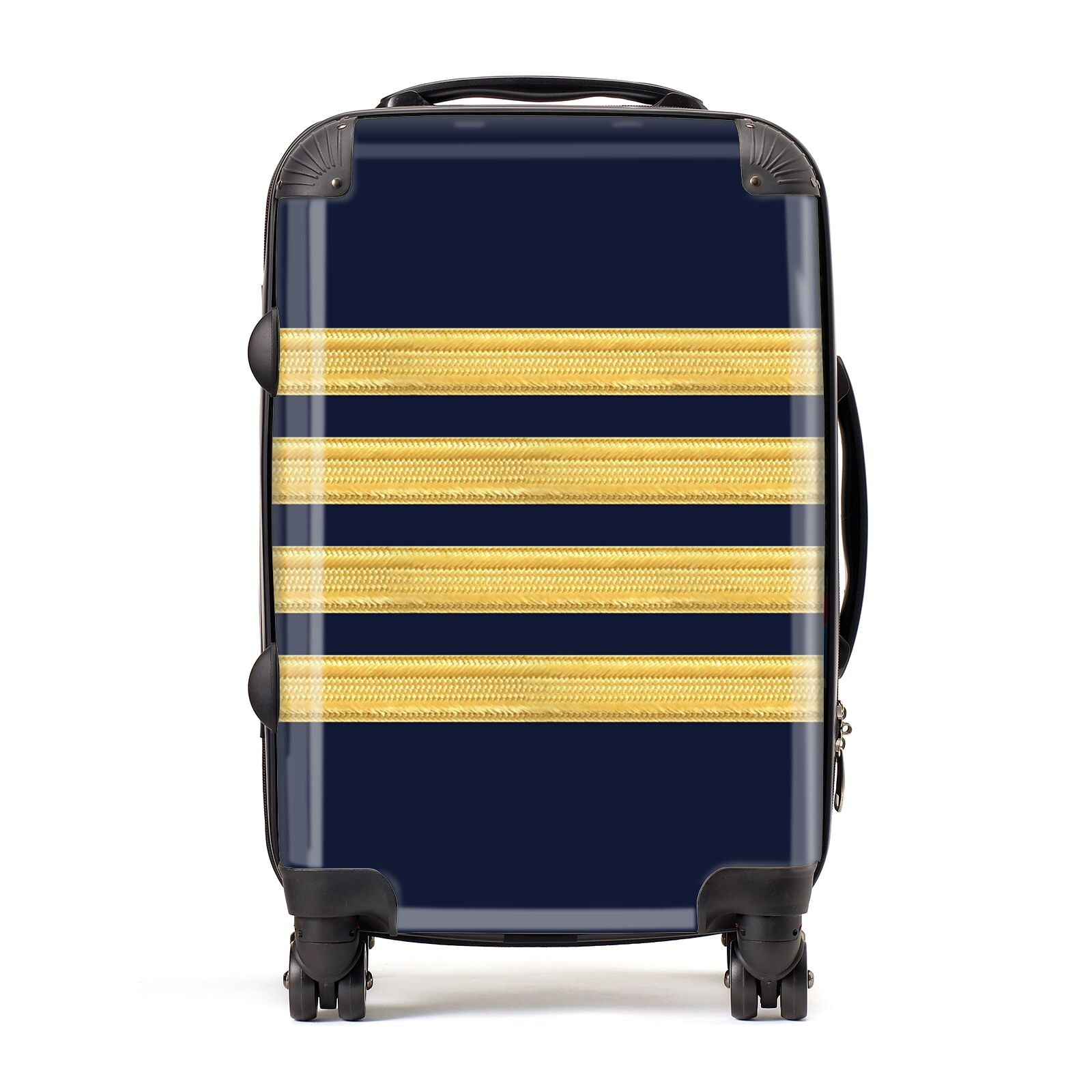 Navy and Gold Pilot Stripes Suitcase