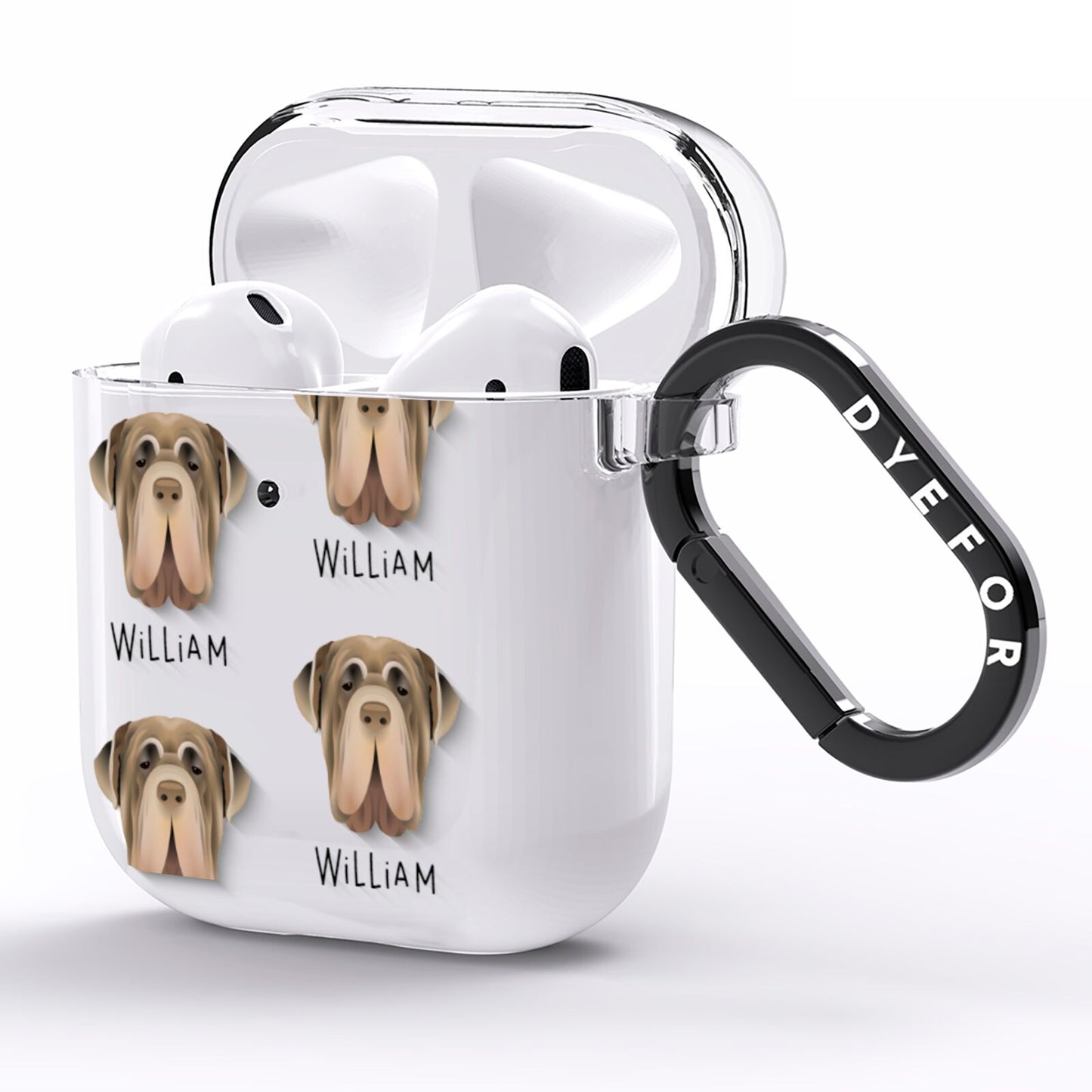 Neapolitan Mastiff Icon with Name AirPods Clear Case Side Image