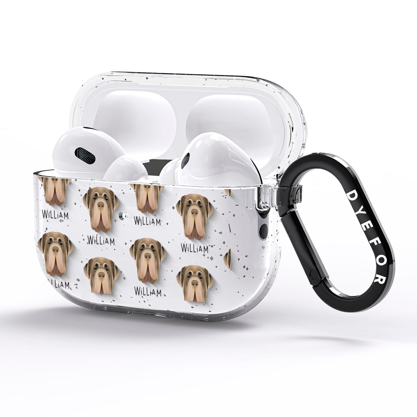 Neapolitan Mastiff Icon with Name AirPods Pro Glitter Case Side Image