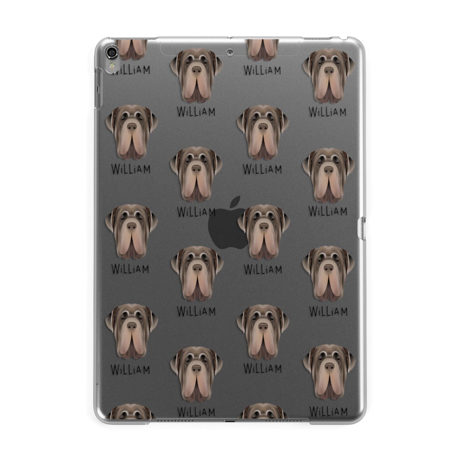 Neapolitan Mastiff Icon with Name Apple iPad Grey Case