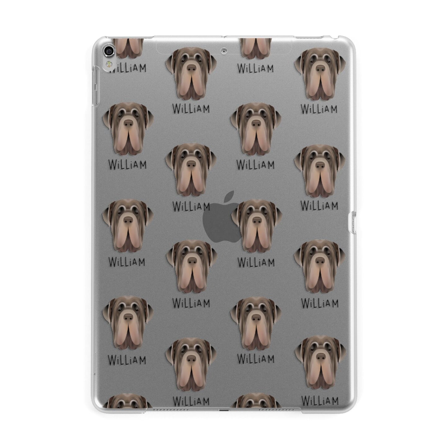 Neapolitan Mastiff Icon with Name Apple iPad Silver Case