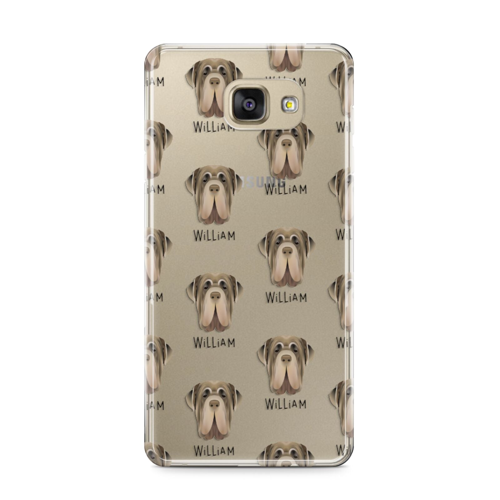 Neapolitan Mastiff Icon with Name Samsung Galaxy A9 2016 Case on gold phone