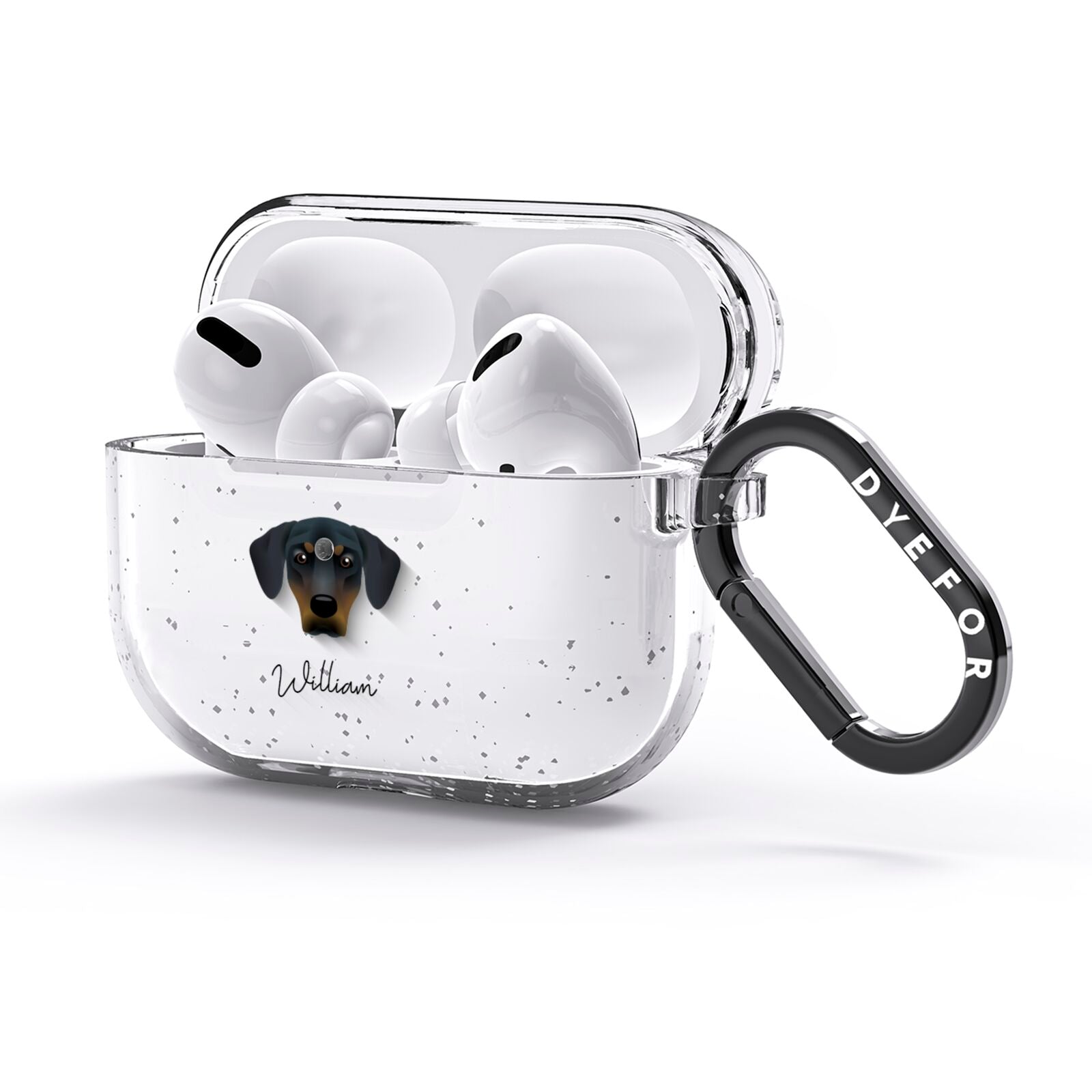 New Zealand Huntaway Personalised AirPods Glitter Case 3rd Gen Side Image