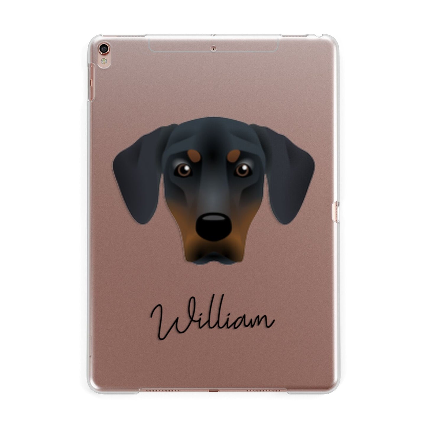 New Zealand Huntaway Personalised Apple iPad Rose Gold Case