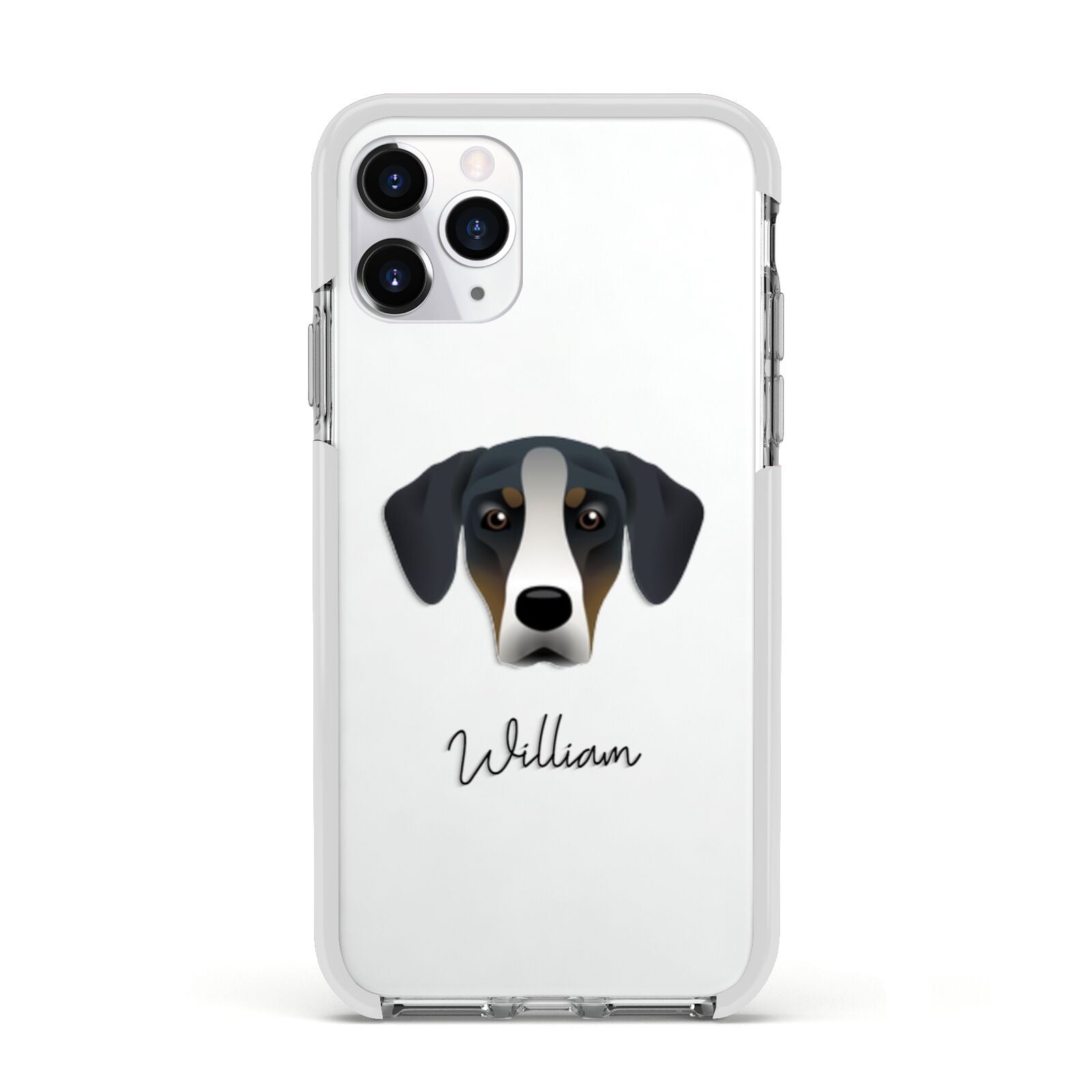 New Zealand Huntaway Personalised Apple iPhone 11 Pro in Silver with White Impact Case