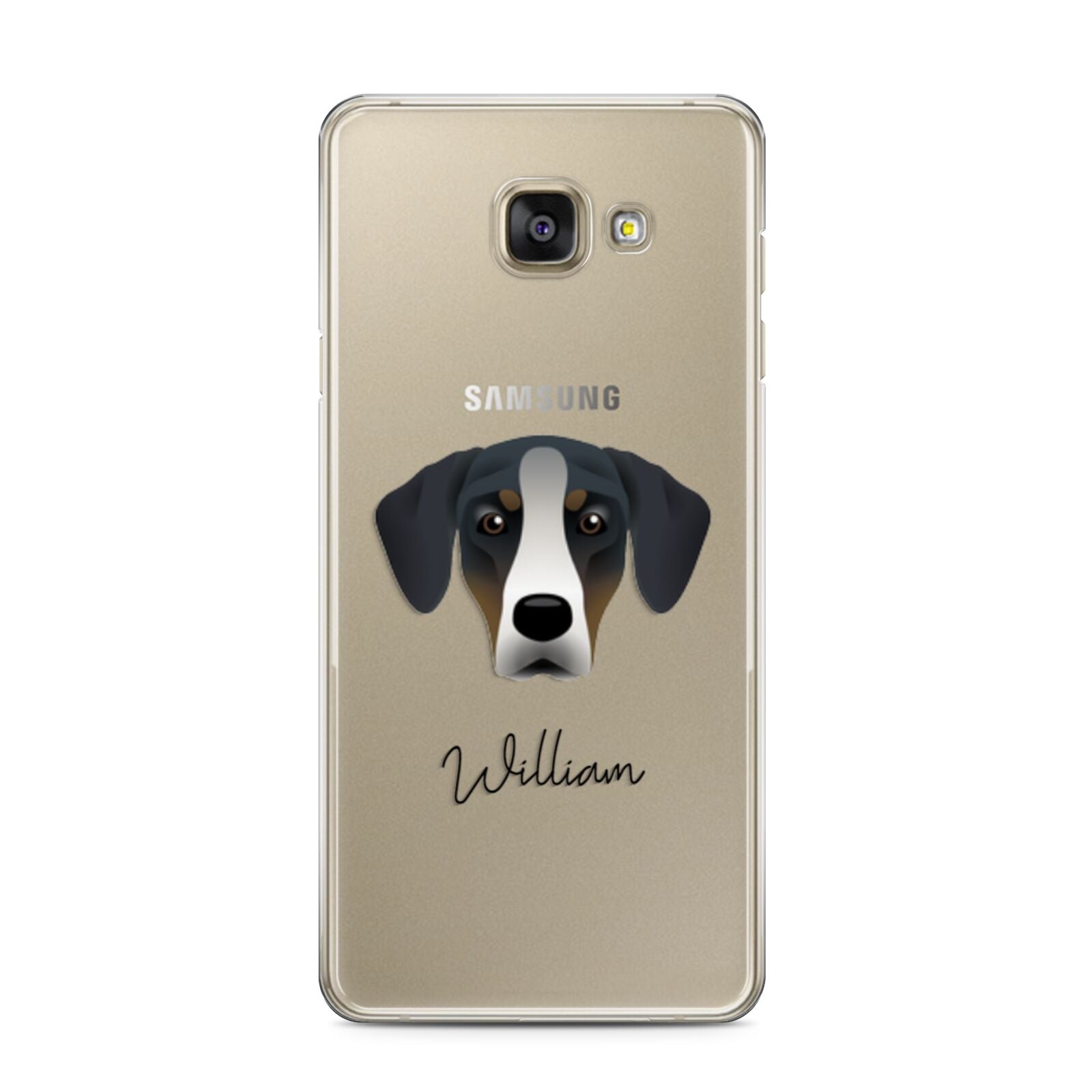New Zealand Huntaway Personalised Samsung Galaxy A3 2016 Case on gold phone