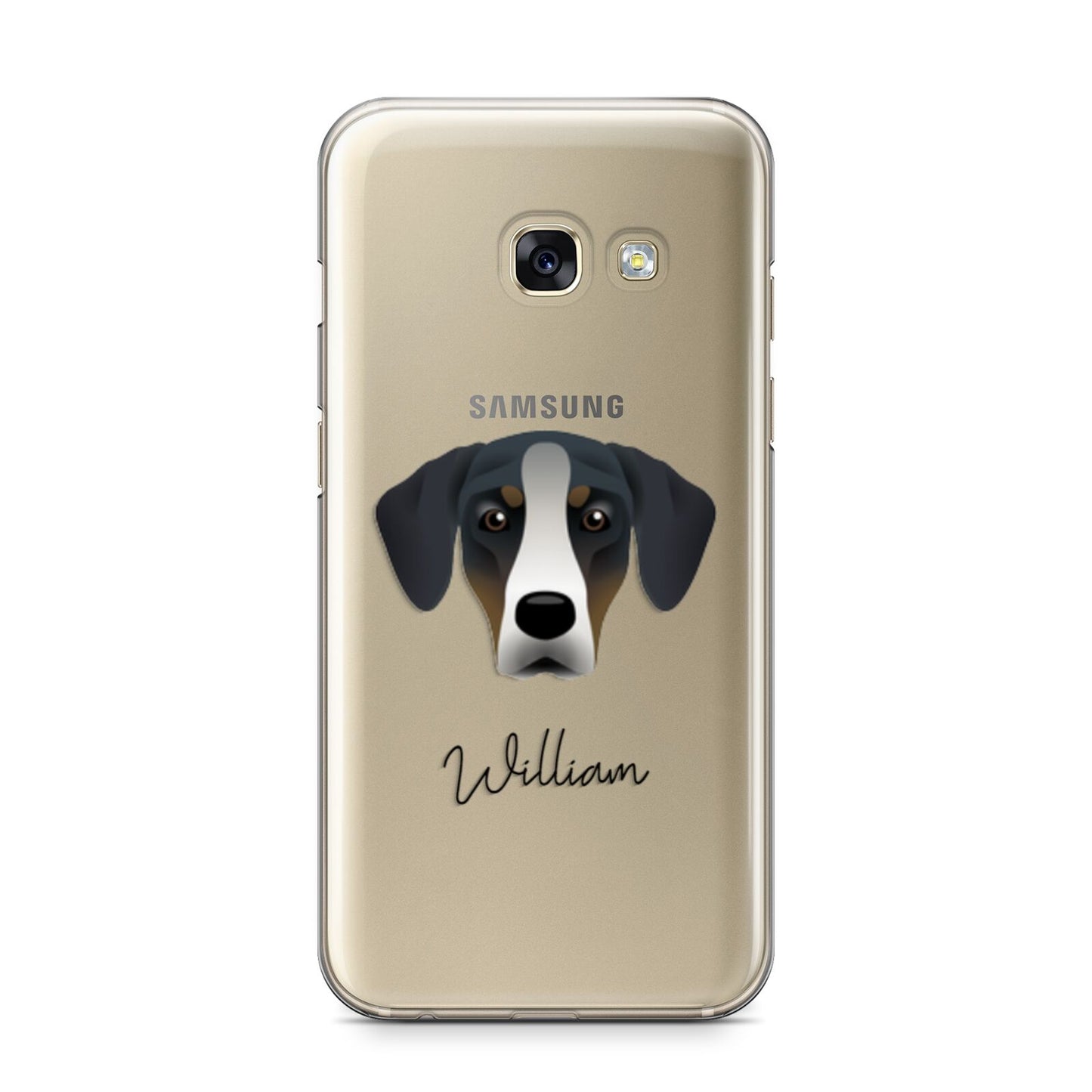 New Zealand Huntaway Personalised Samsung Galaxy A3 2017 Case on gold phone