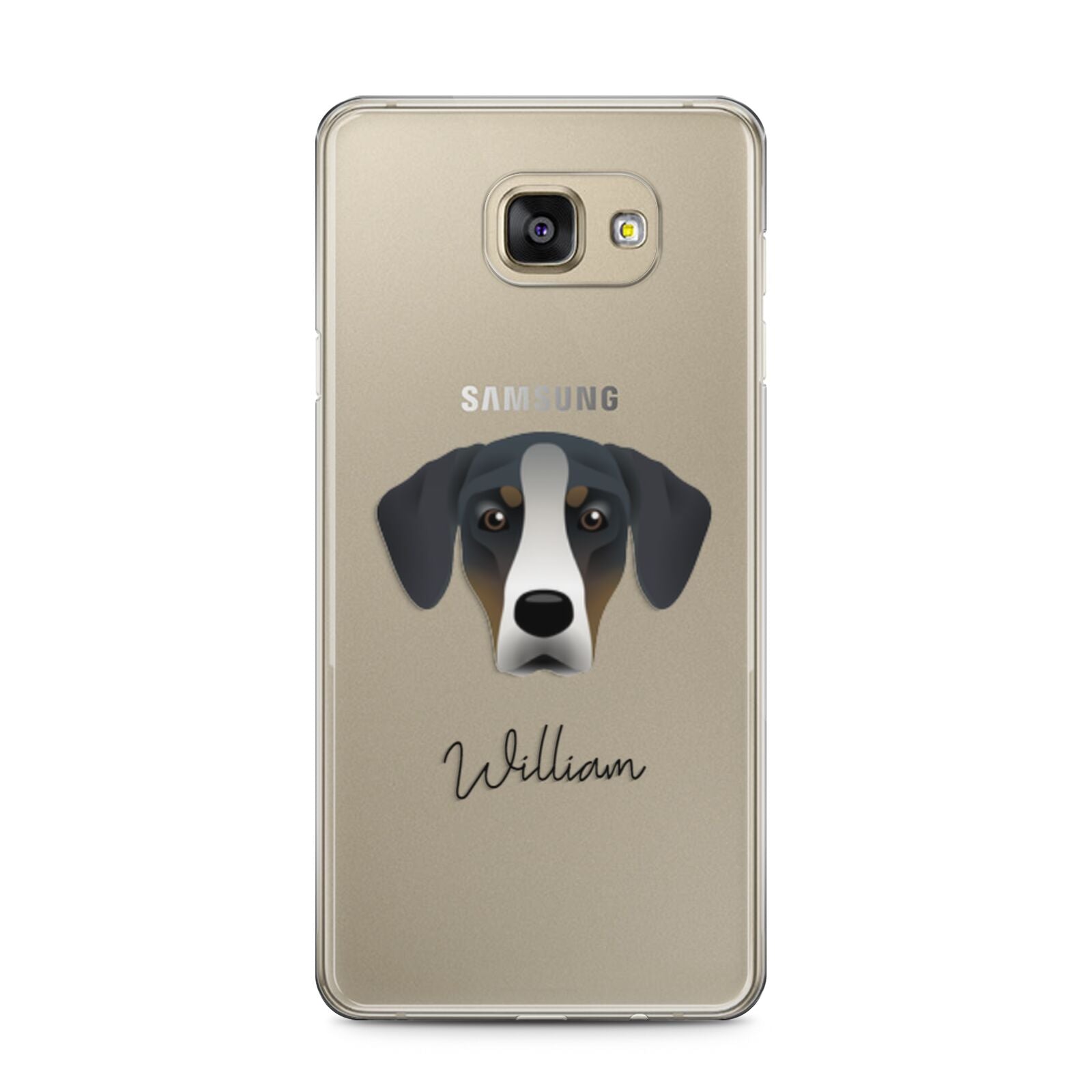 New Zealand Huntaway Personalised Samsung Galaxy A5 2016 Case on gold phone