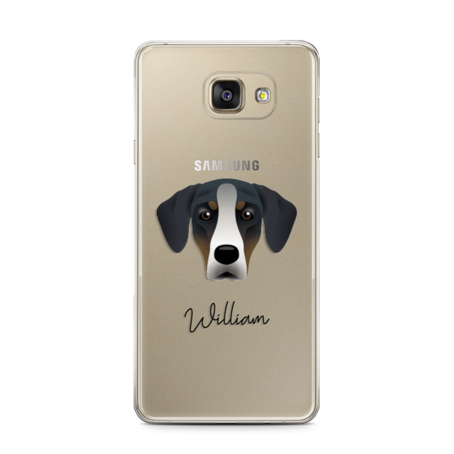 New Zealand Huntaway Personalised Samsung Galaxy A7 2016 Case on gold phone