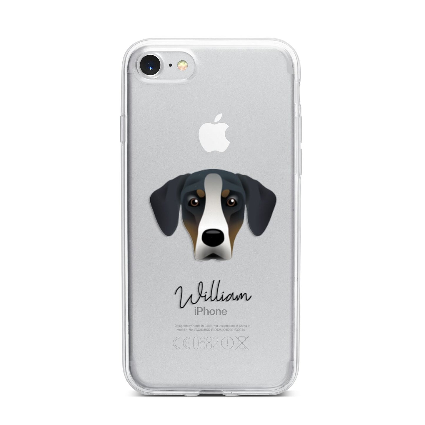 New Zealand Huntaway Personalised iPhone 7 Bumper Case on Silver iPhone