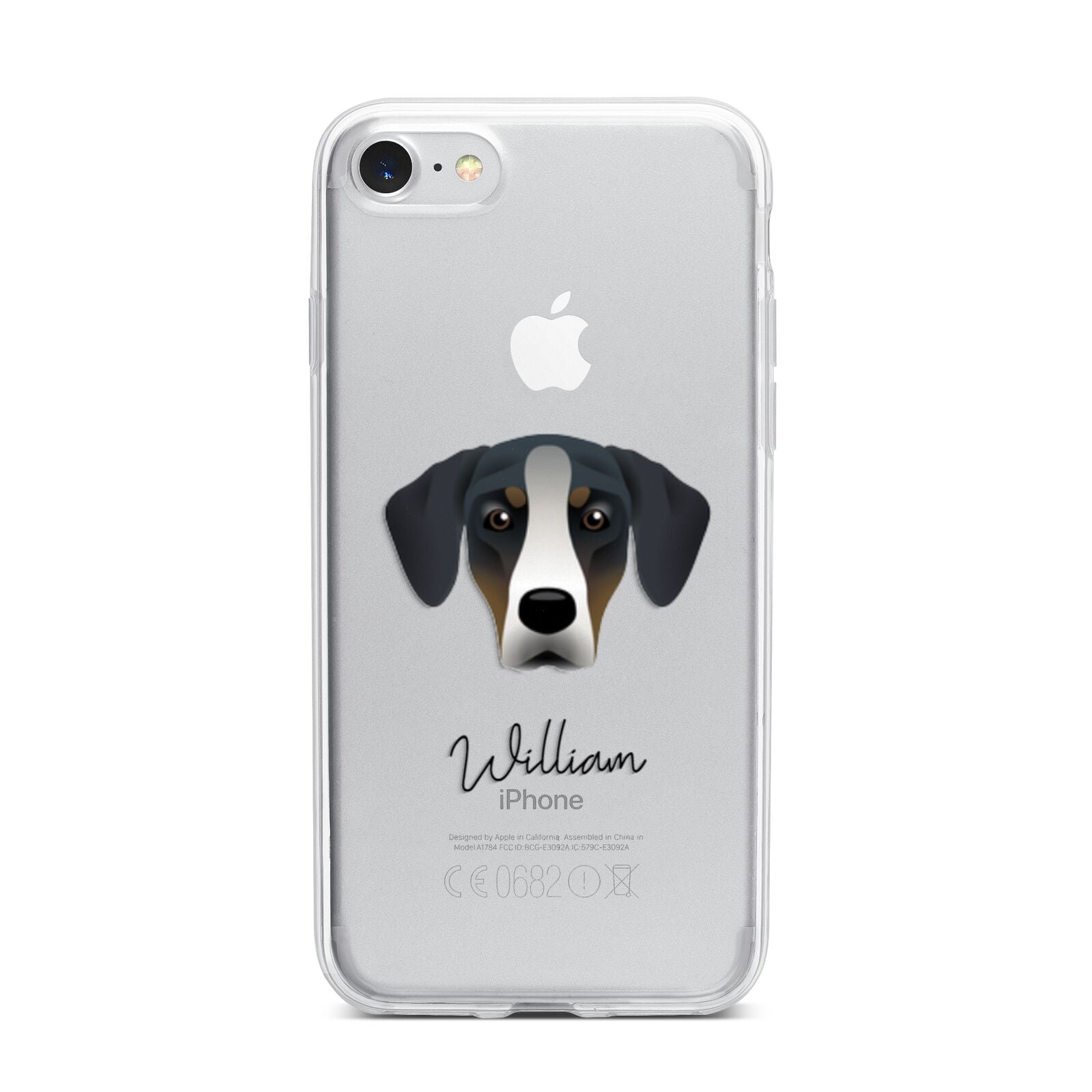 New Zealand Huntaway Personalised iPhone 7 Bumper Case on Silver iPhone