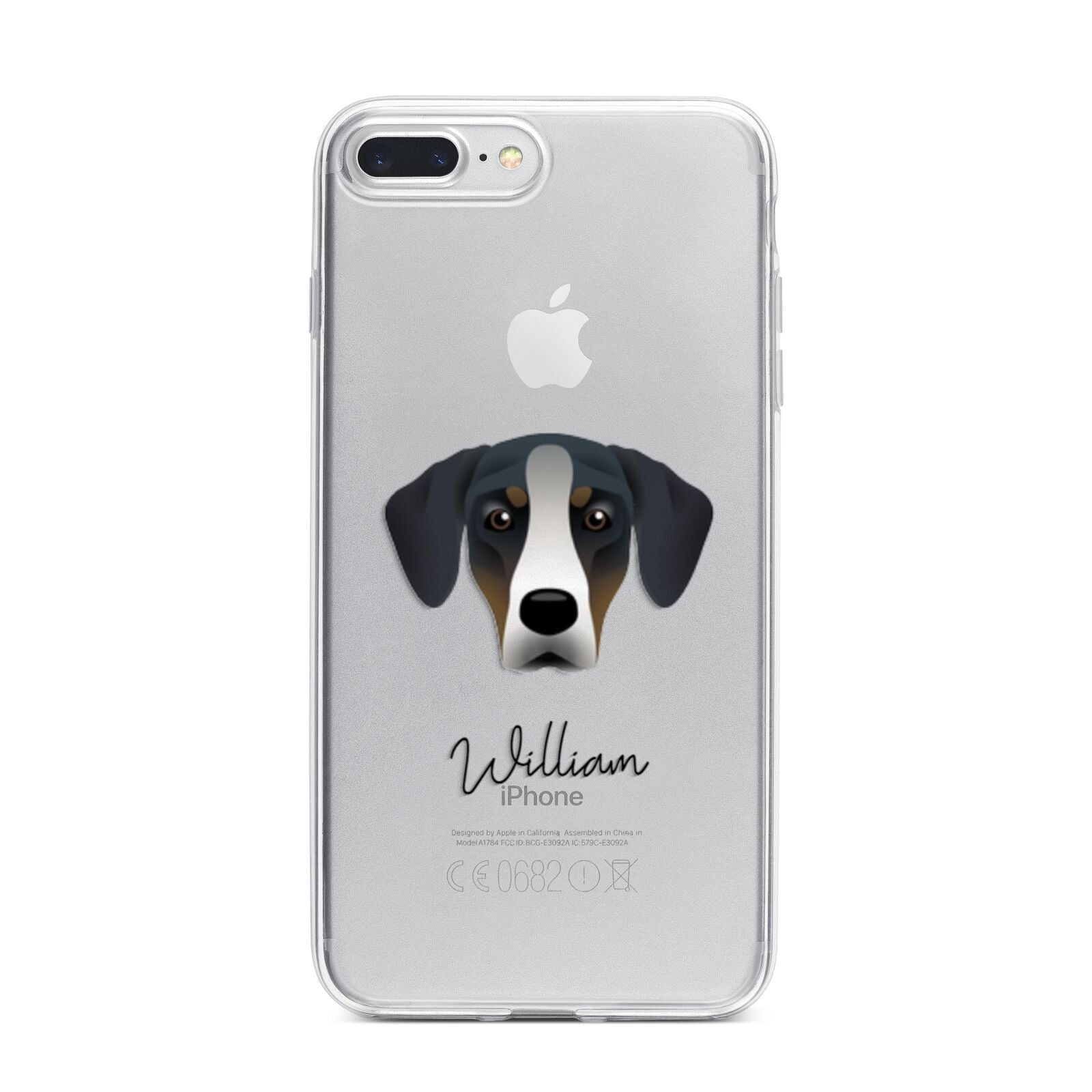 New Zealand Huntaway Personalised iPhone 7 Plus Bumper Case on Silver iPhone