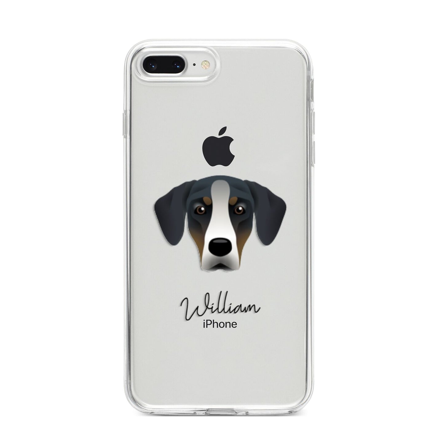 New Zealand Huntaway Personalised iPhone 8 Plus Bumper Case on Silver iPhone