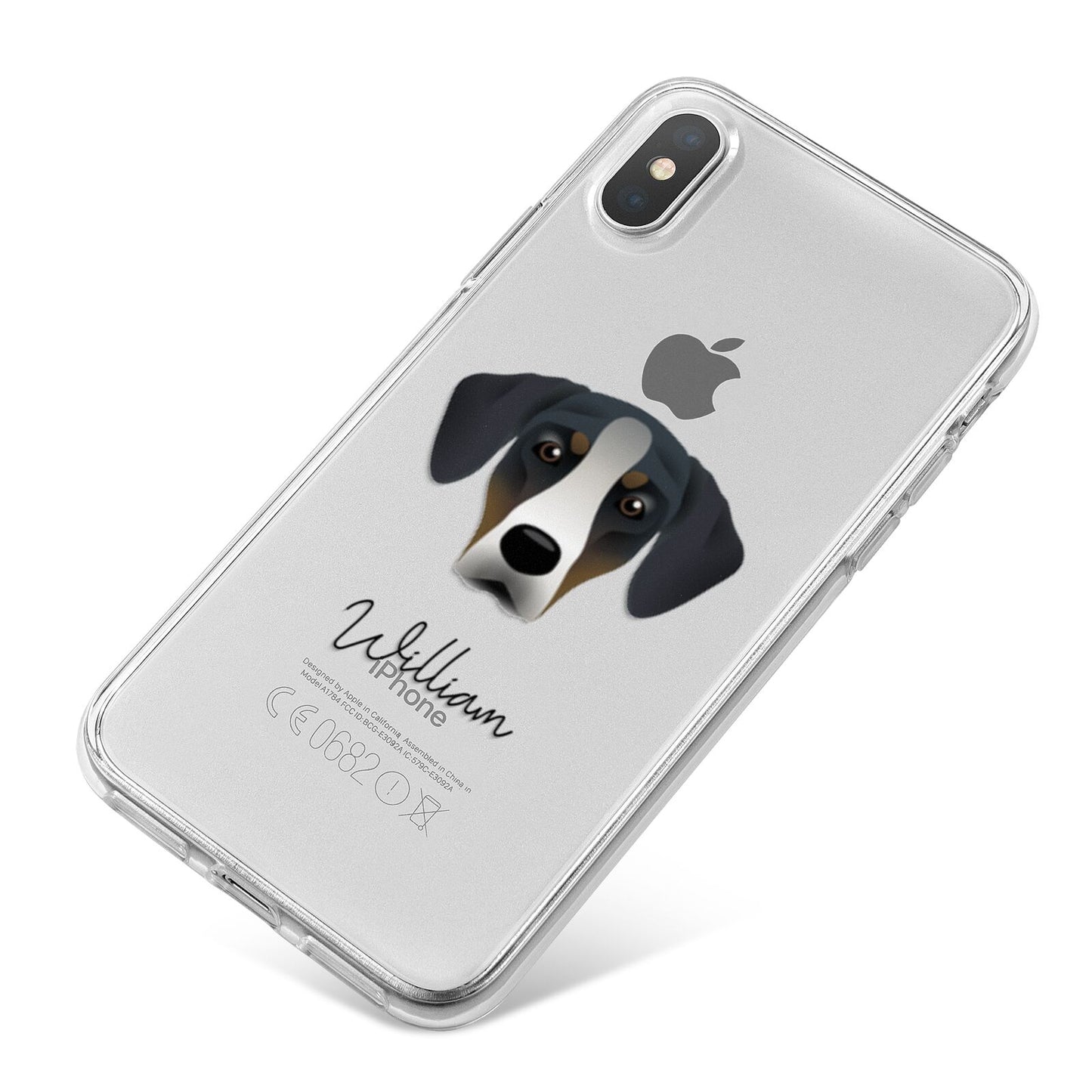 New Zealand Huntaway Personalised iPhone X Bumper Case on Silver iPhone