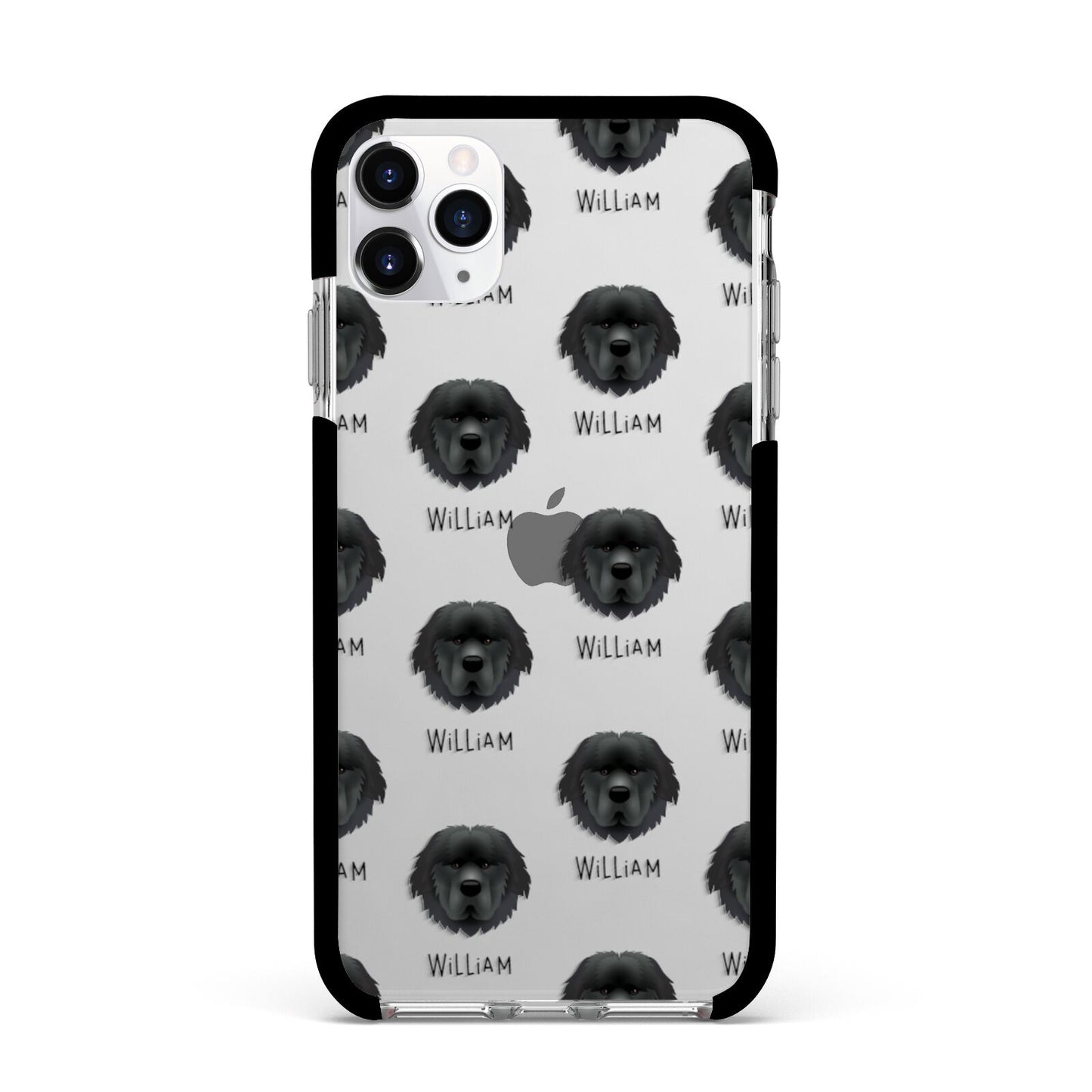 Newfoundland Icon with Name Apple iPhone 11 Pro Max in Silver with Black Impact Case