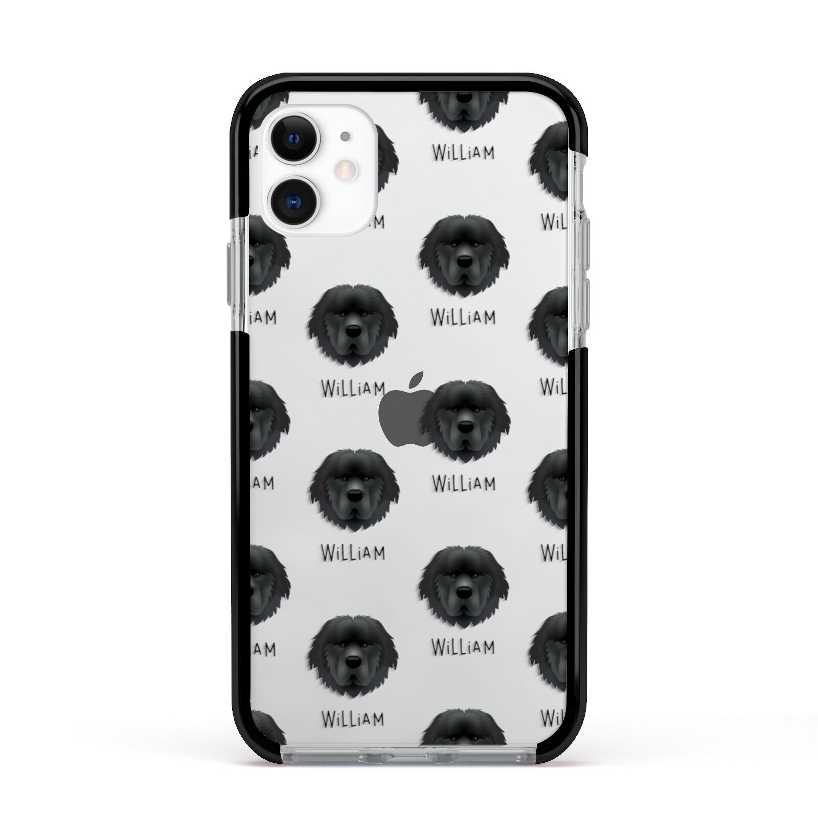 Newfoundland Icon with Name Apple iPhone 11 in White with Black Impact Case