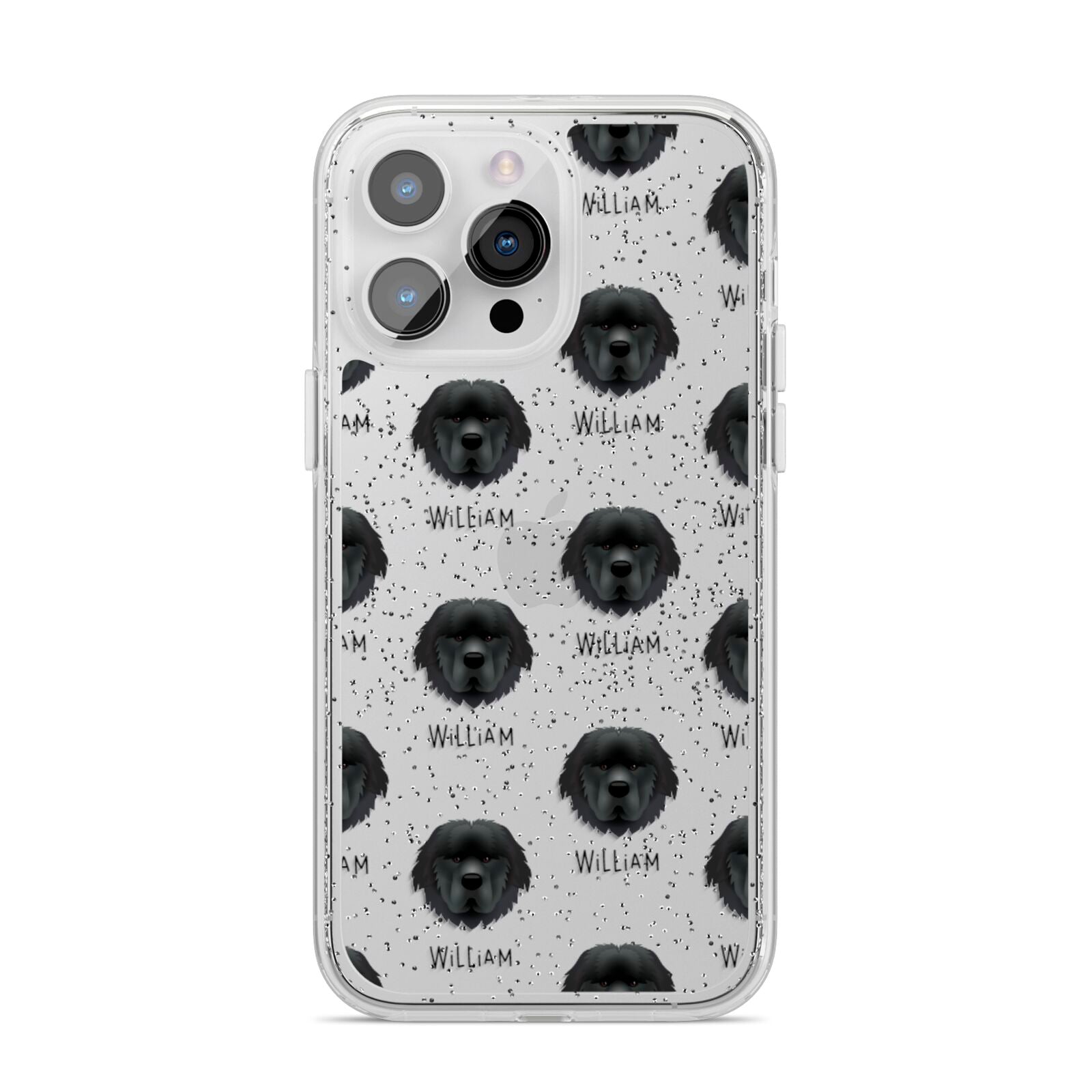 Newfoundland Icon with Name iPhone 14 Pro Max Glitter Tough Case Silver