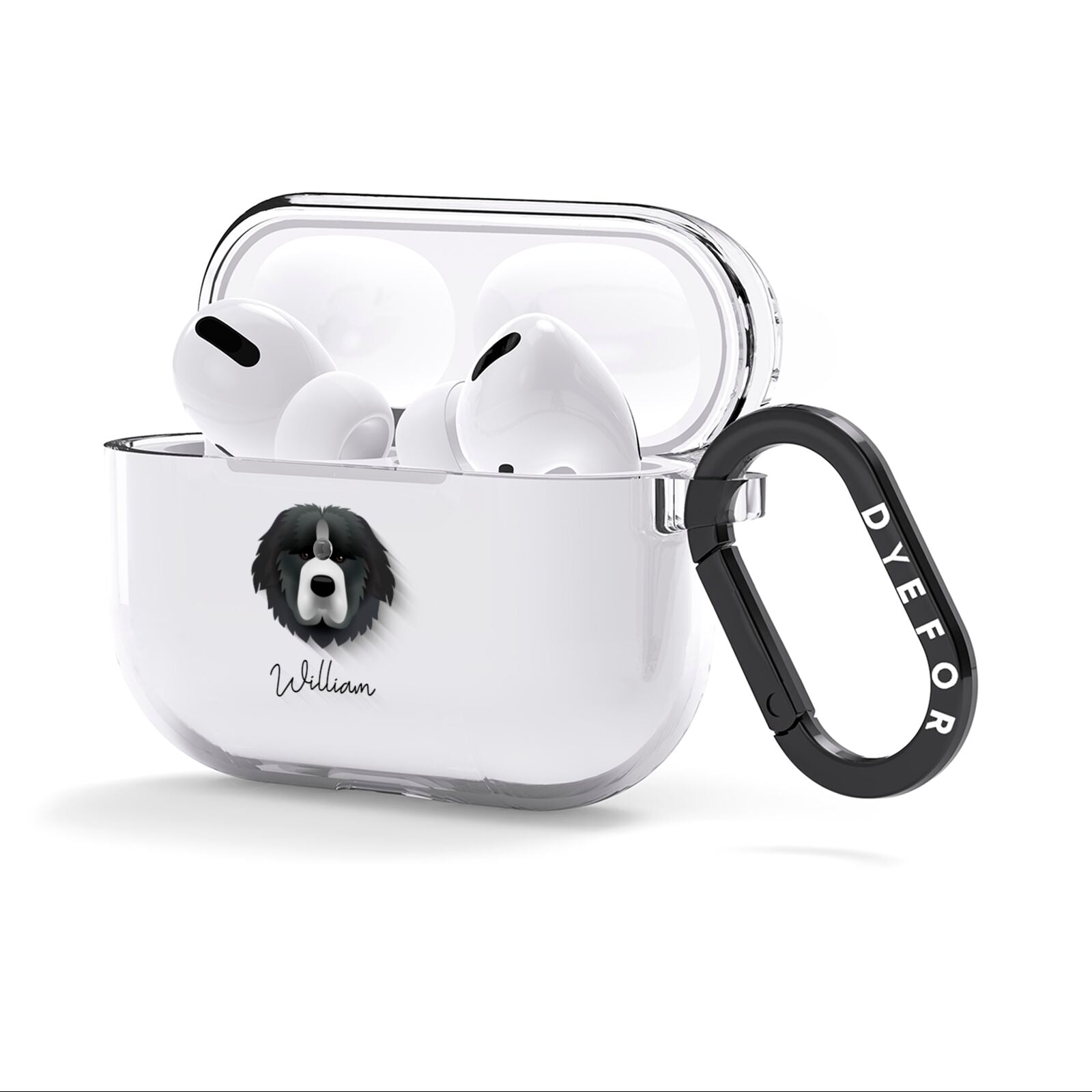 Newfoundland Personalised AirPods Clear Case 3rd Gen Side Image