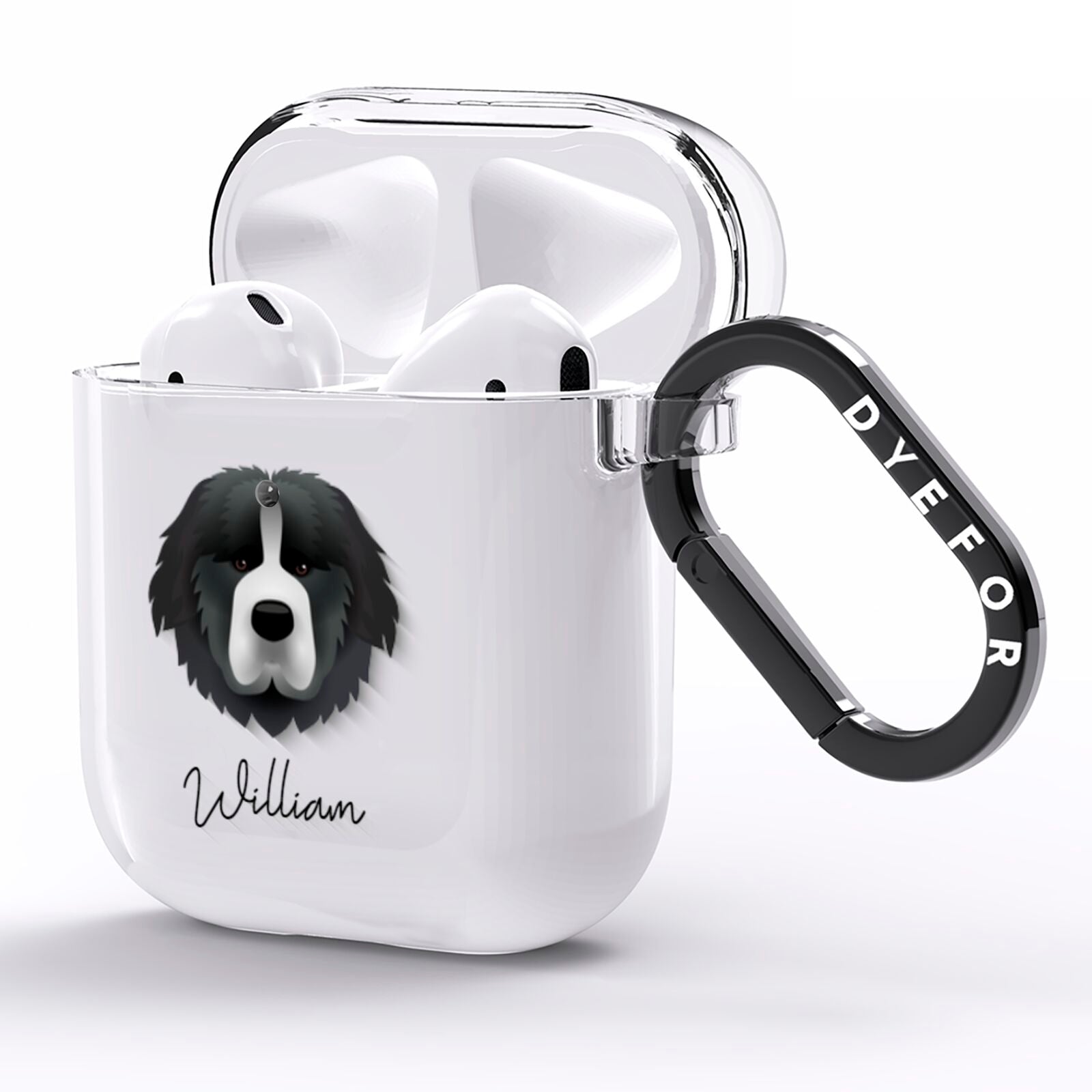 Newfoundland Personalised AirPods Clear Case Side Image