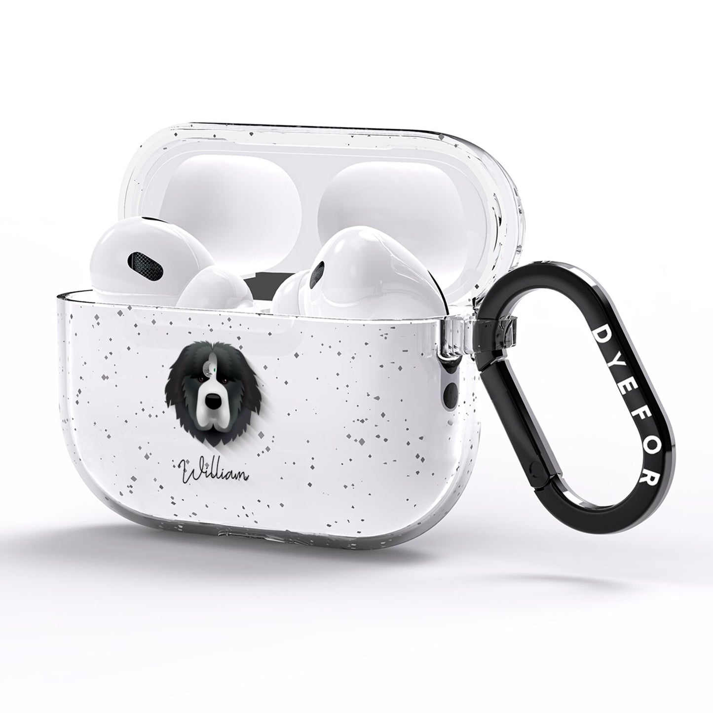 Newfoundland Personalised AirPods Pro Glitter Case Side Image