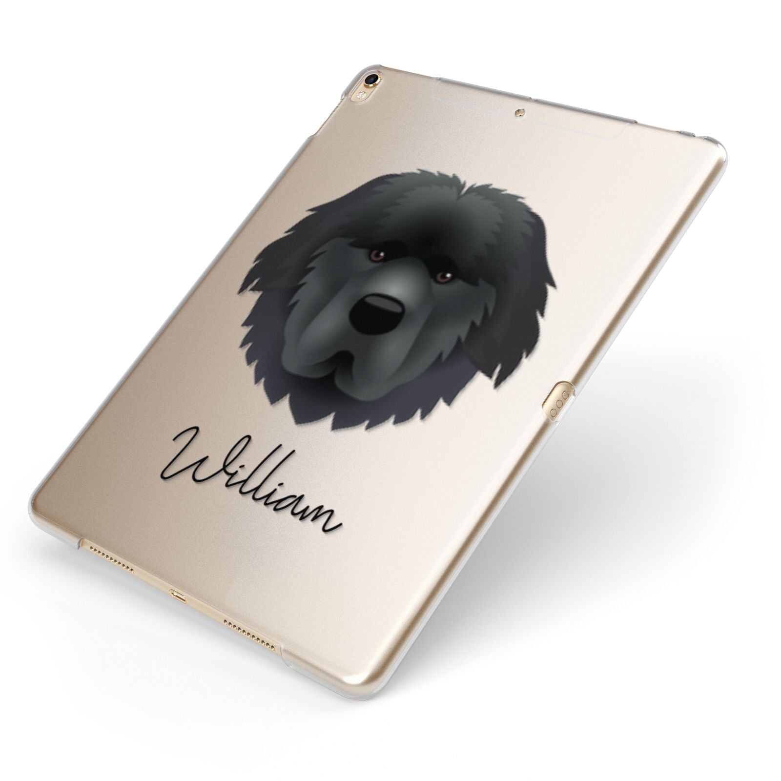 Newfoundland Personalised Apple iPad Case on Gold iPad Side View