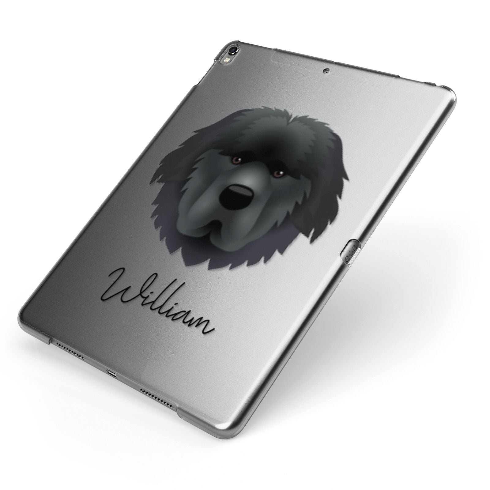 Newfoundland Personalised Apple iPad Case on Grey iPad Side View