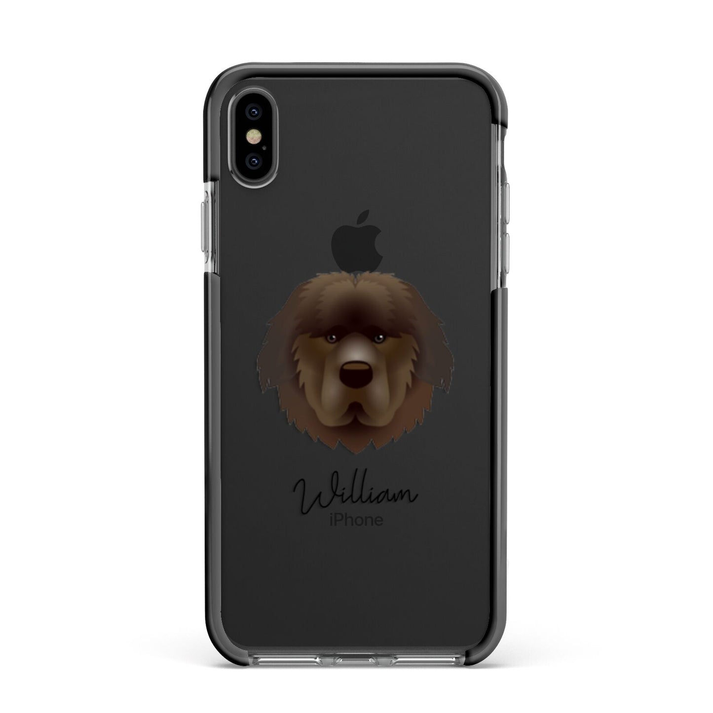 Newfoundland Personalised Apple iPhone Xs Max Impact Case Black Edge on Black Phone