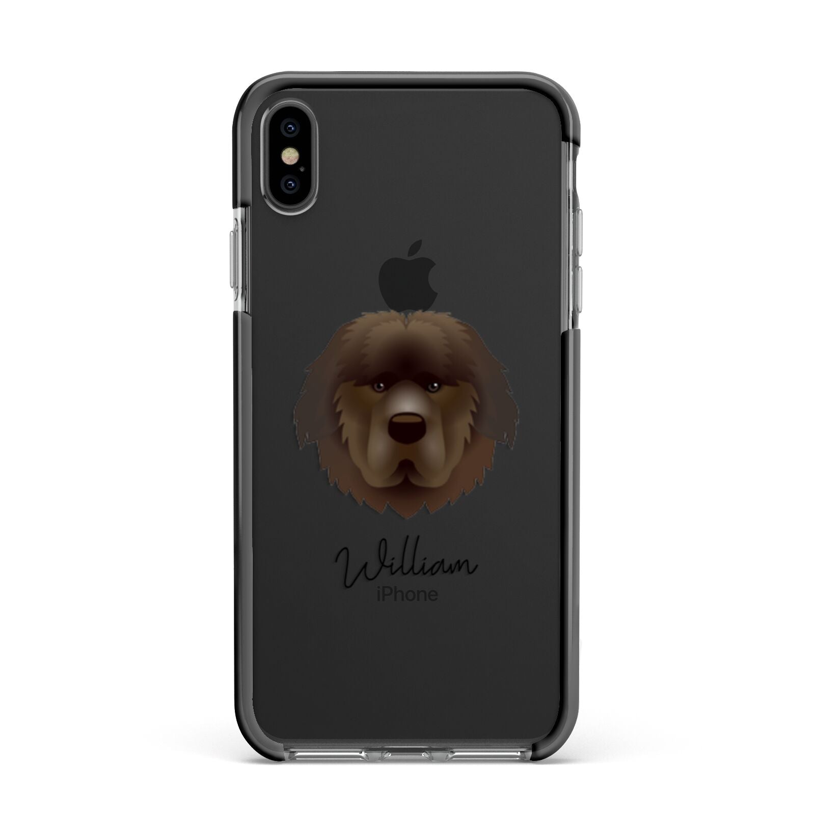 Newfoundland Personalised Apple iPhone Xs Max Impact Case Black Edge on Black Phone