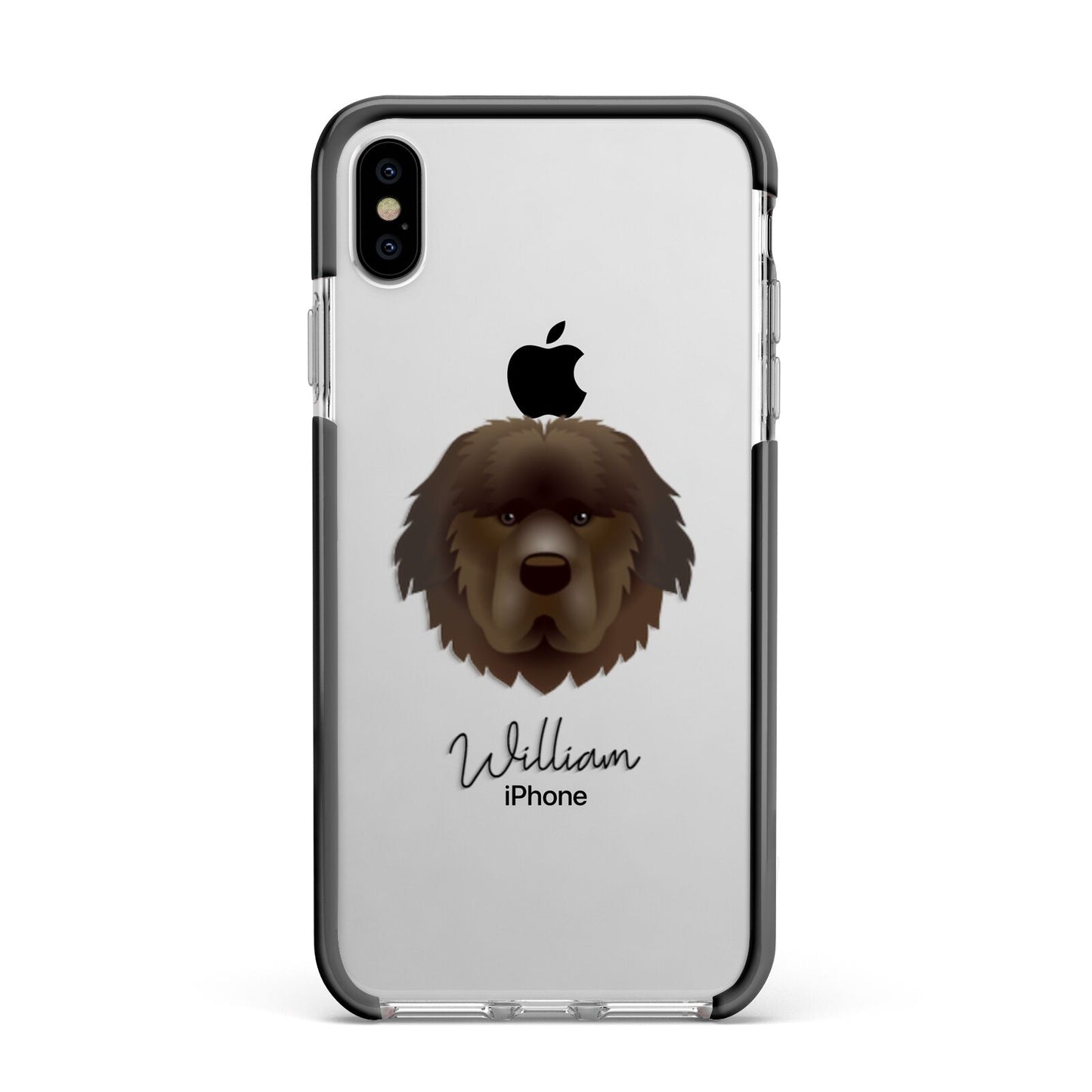 Newfoundland Personalised Apple iPhone Xs Max Impact Case Black Edge on Silver Phone